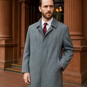 London Fog Maincoats Houndstooth Men's Overcoat Hampden Row Check 38 VTG 60s‎